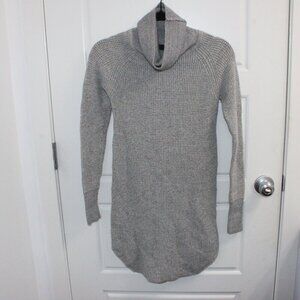 Aritzia Wilfred Free XXS Tunic Chunky Knit Gray Cowl Neck Sweater